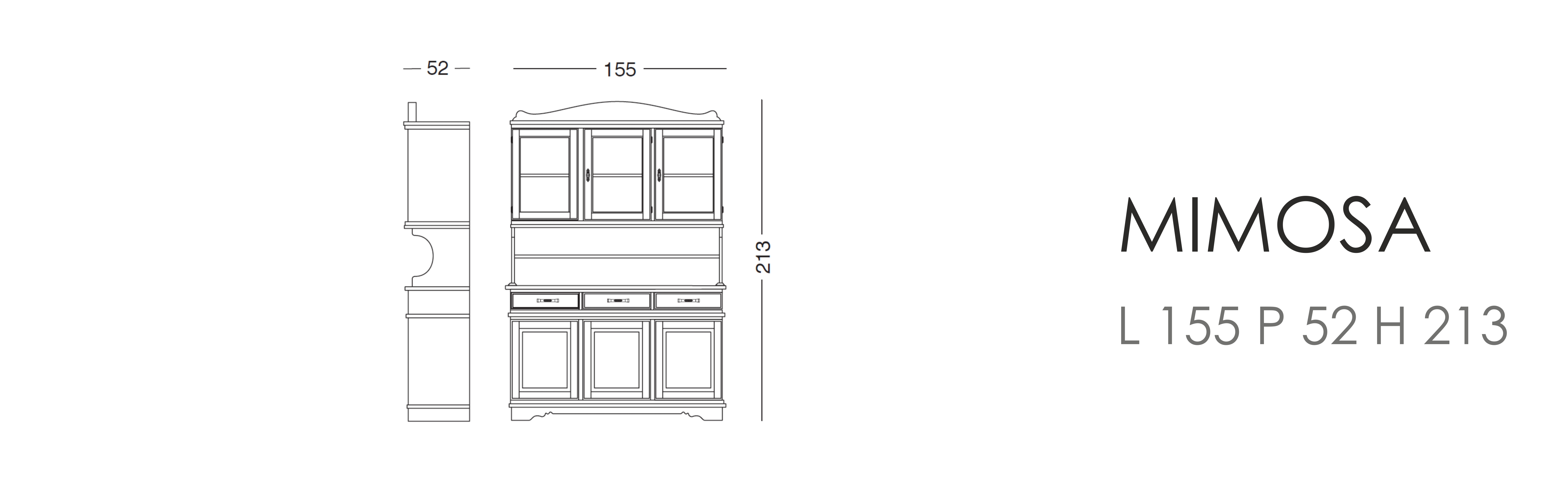 Сервант Mimosa L 155 P 52 H 213