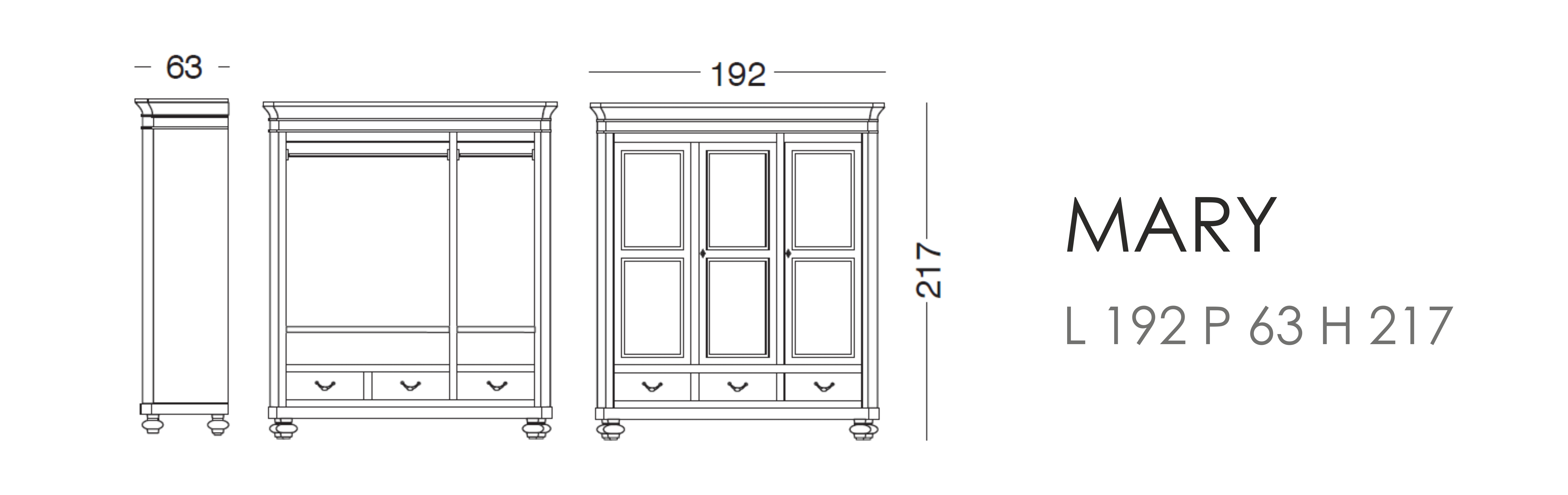 Шкаф Mary - L 192 P 63 H 217