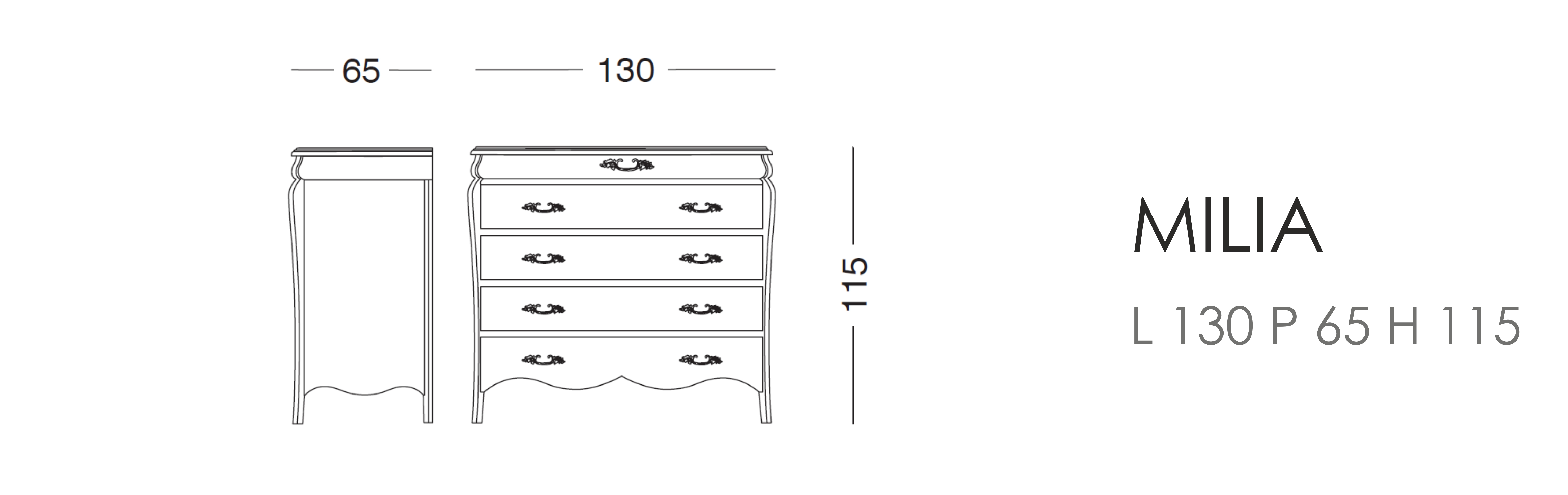 Комод Milia L 130 P 65 H 115