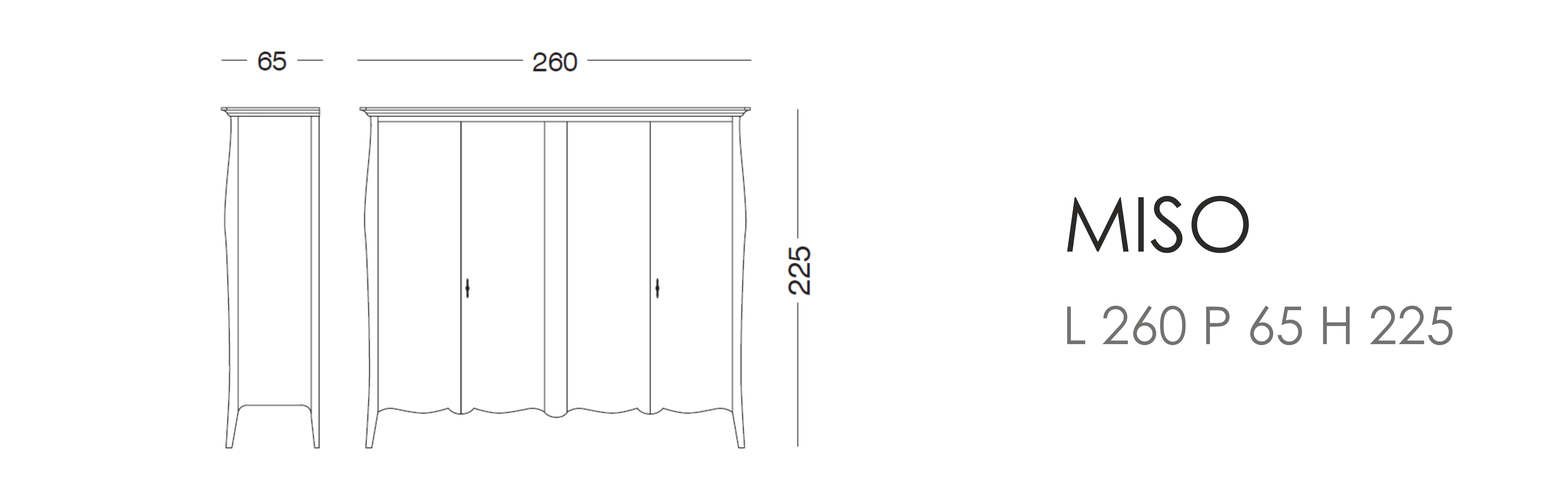 Шкаф Miso - L 260 P 65 H 225