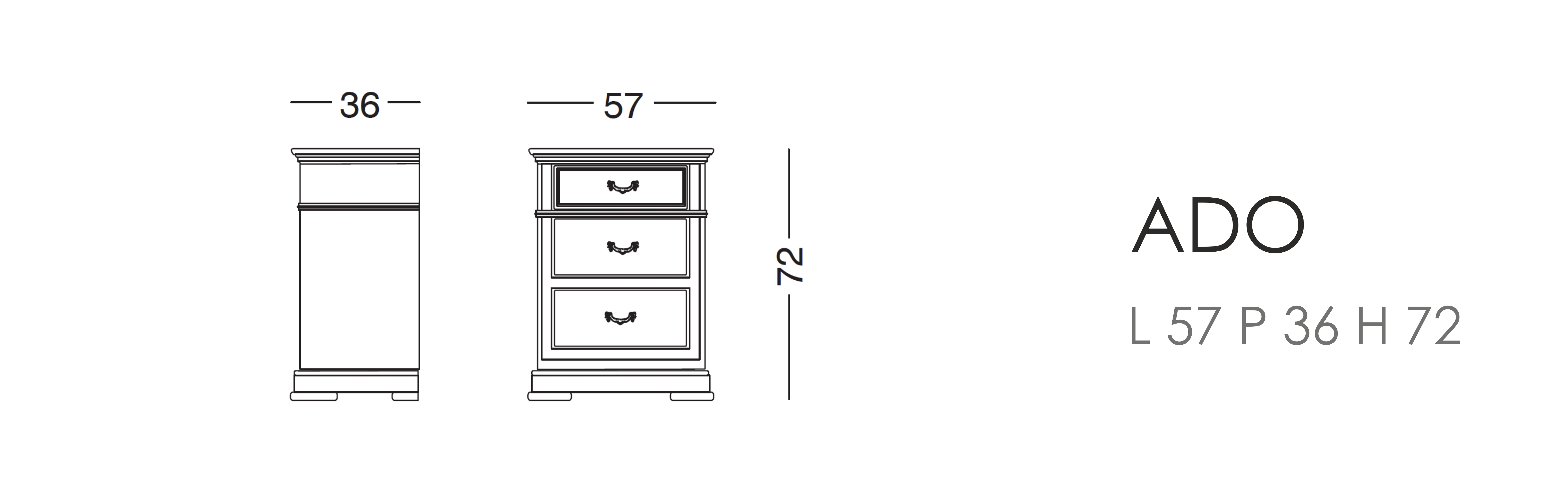 Тумба Ado - L 57 P 36 H 72