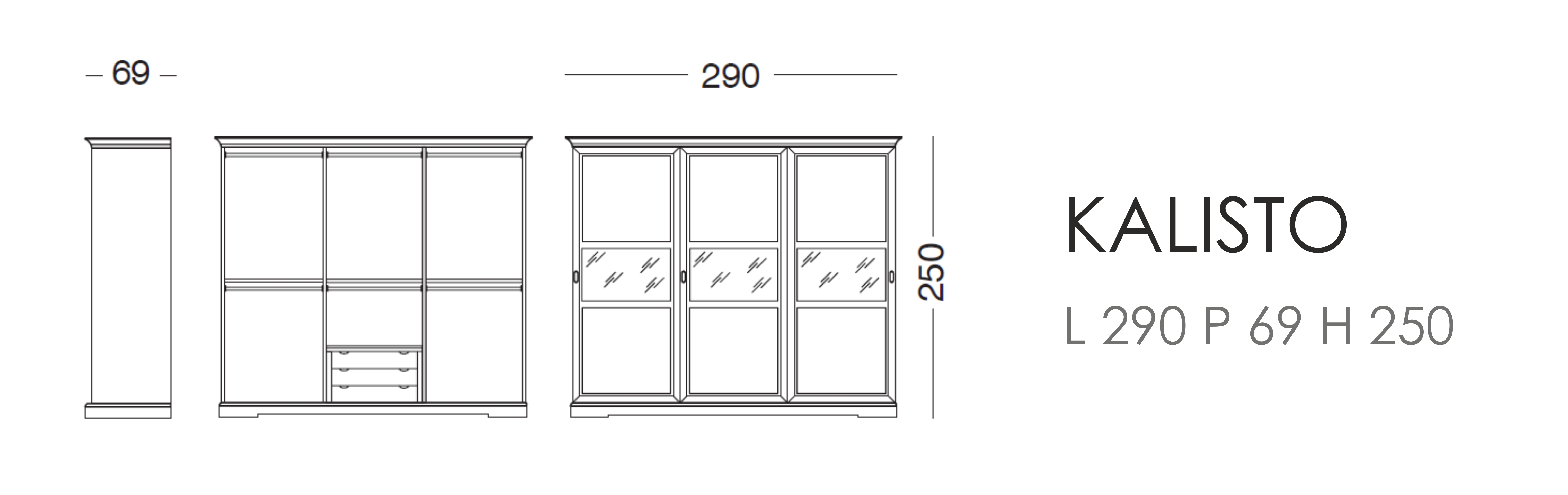 Шкаф Kalisto - L 290 P 69 H 250