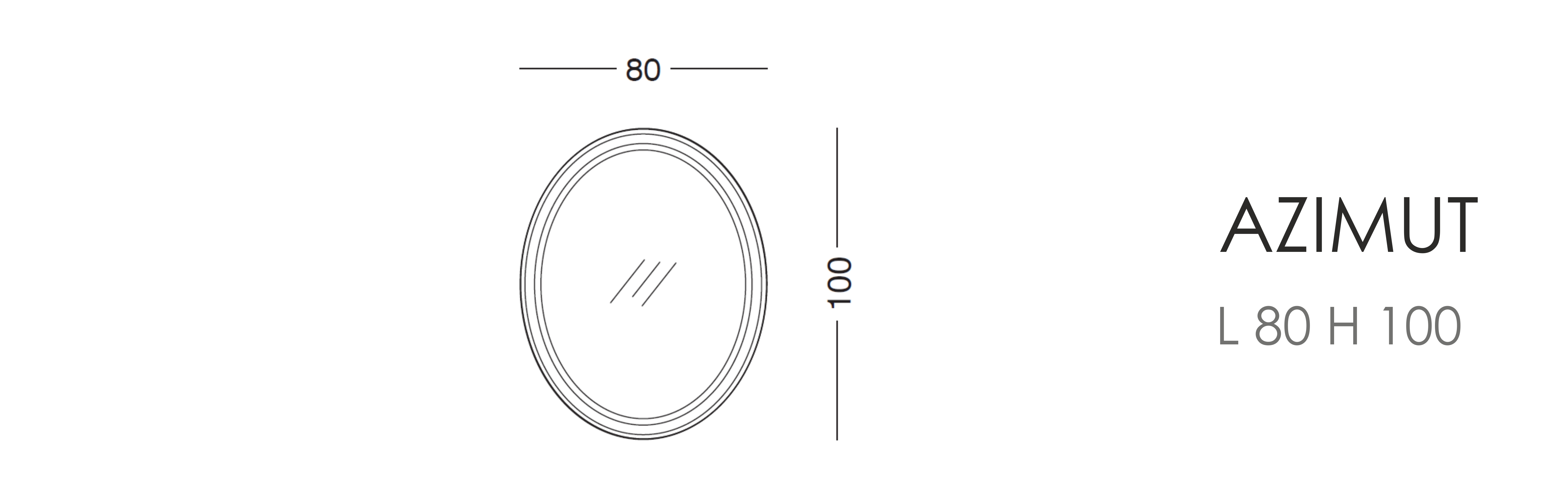 Зеркало Azimut L 80 H 100