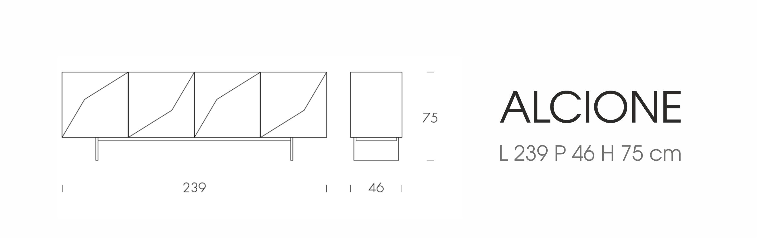 Сервант Alcione (L 239 P 46 H 75 cm)