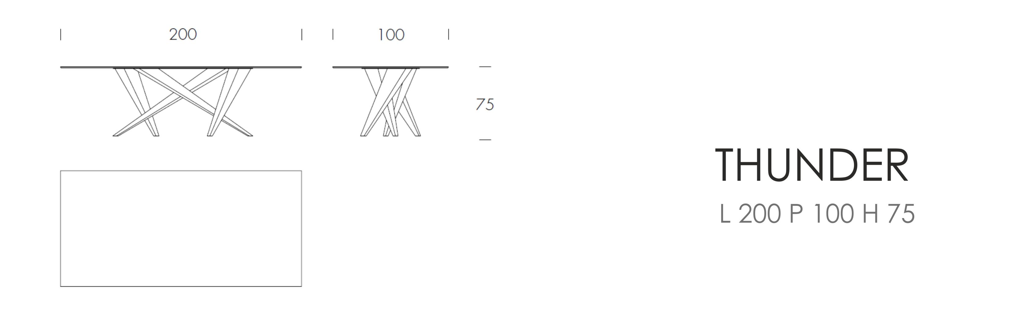 THUNDER - L 200 P 100 H 75 cm
