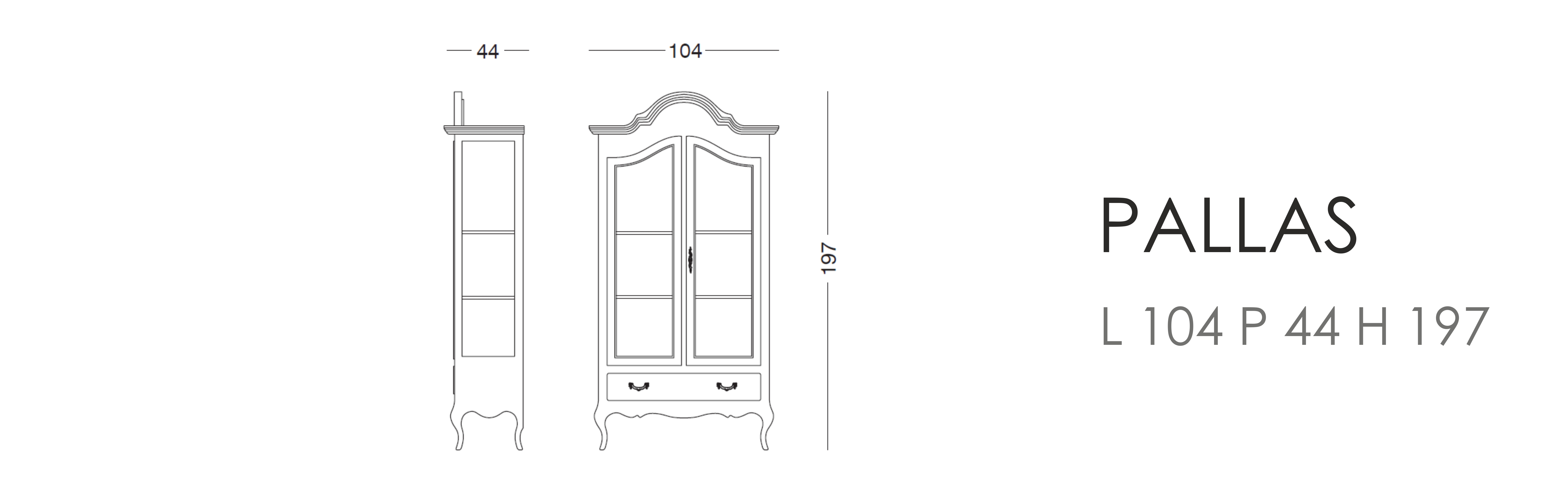 Витрина Pallas L 104 P 44 H 197