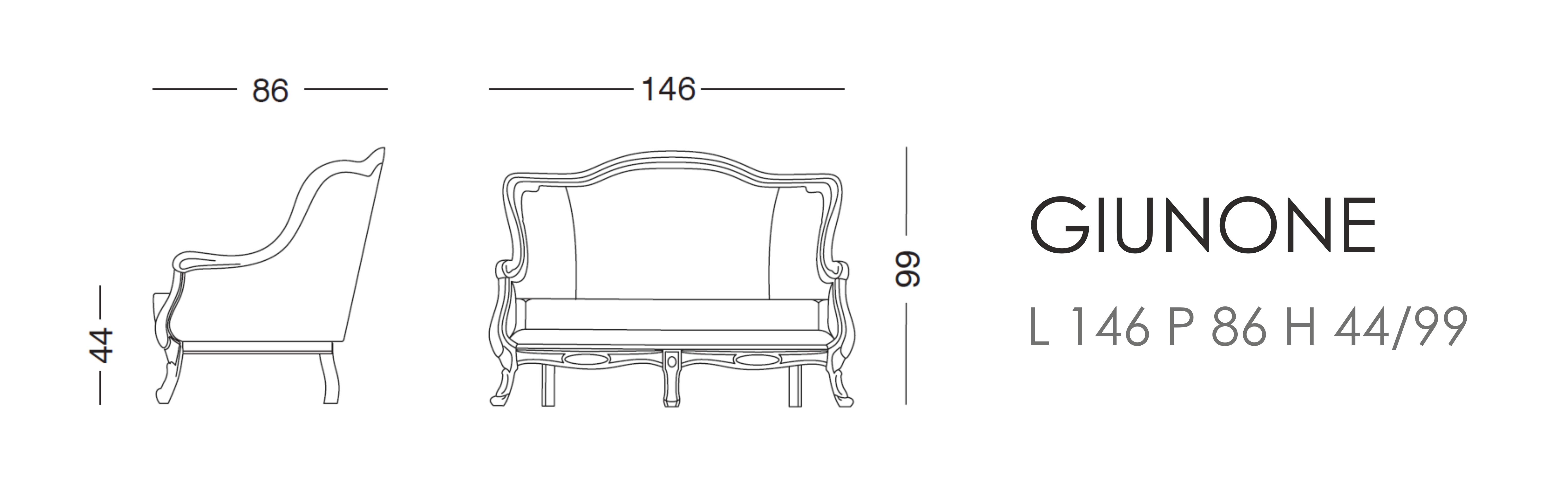Диван Giunone L 146 P 86 H 44/99