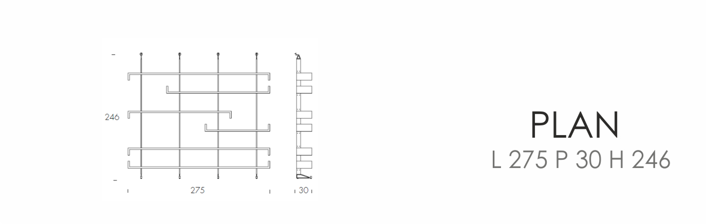 Стеллаж - Plan (L 275 P 30 H 246 cm)