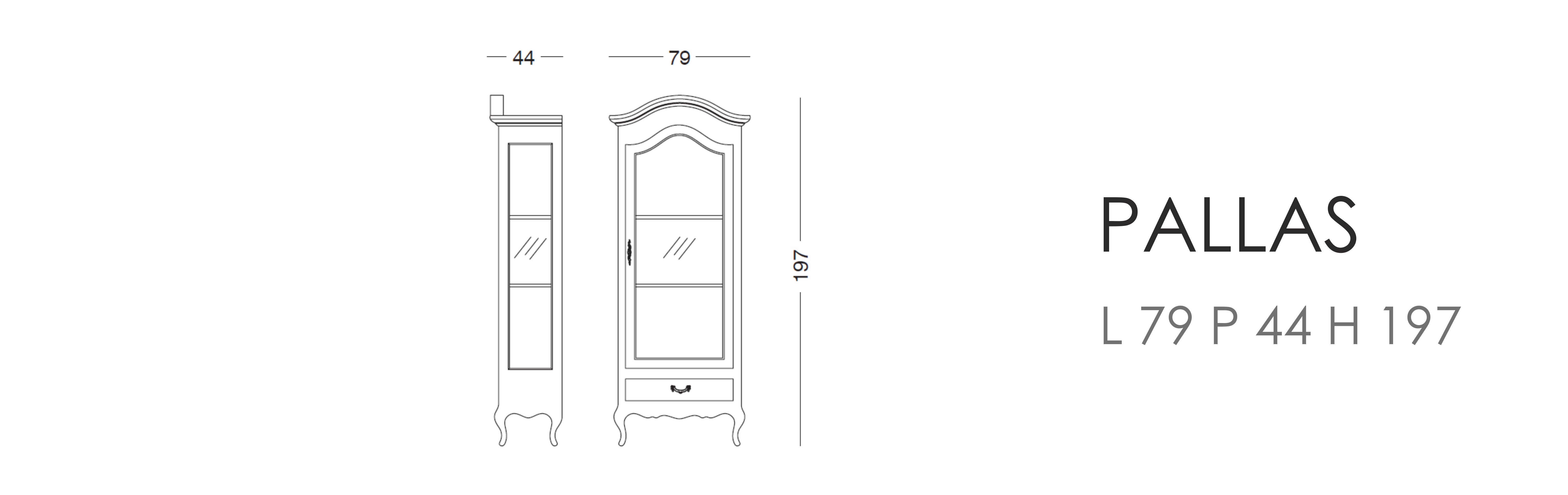 Витрина Pallas L 79 P 44 H 197