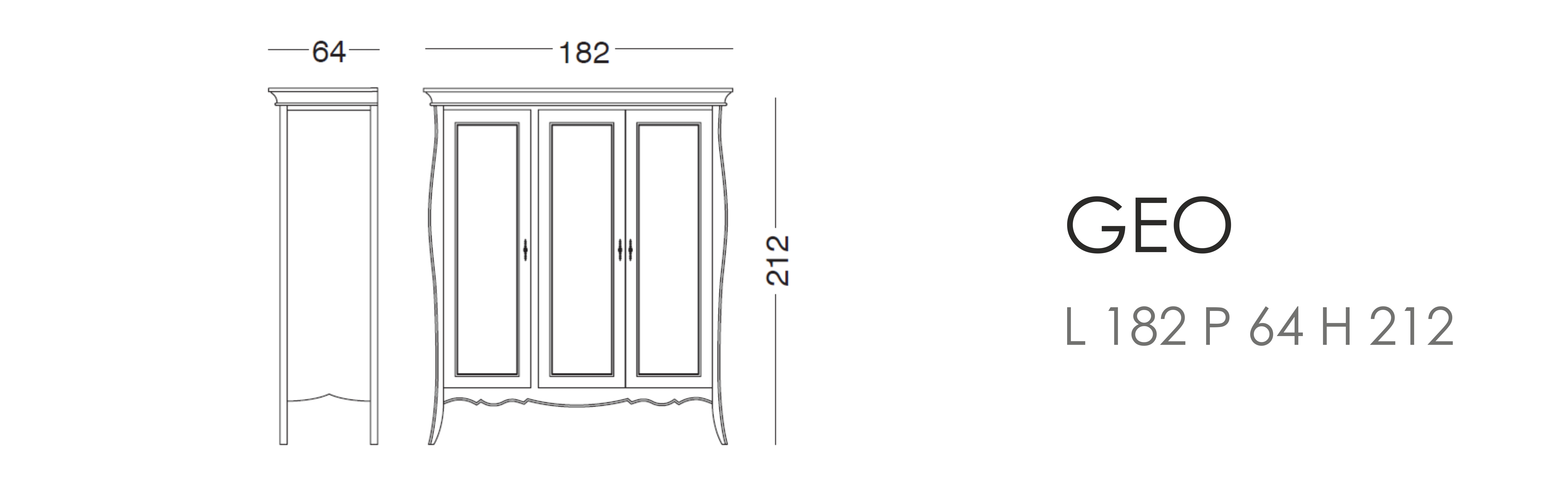 Шкаф Geo - L 182 P 64 H 212 