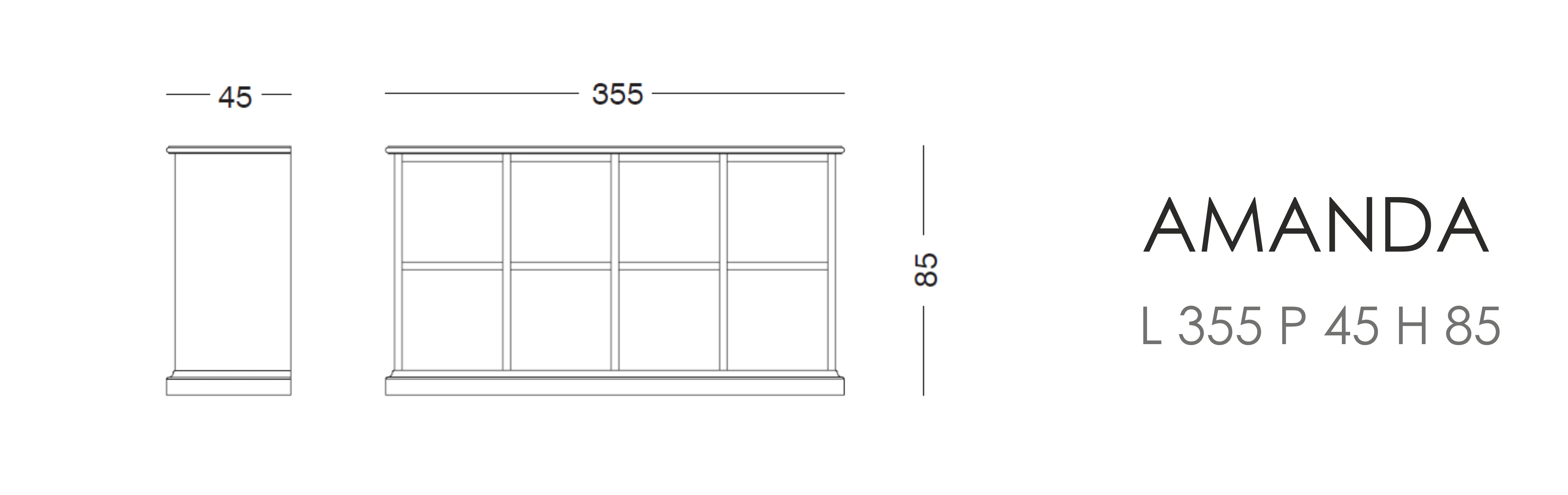 Стеллаж Amanda L 355 P 45 H 85