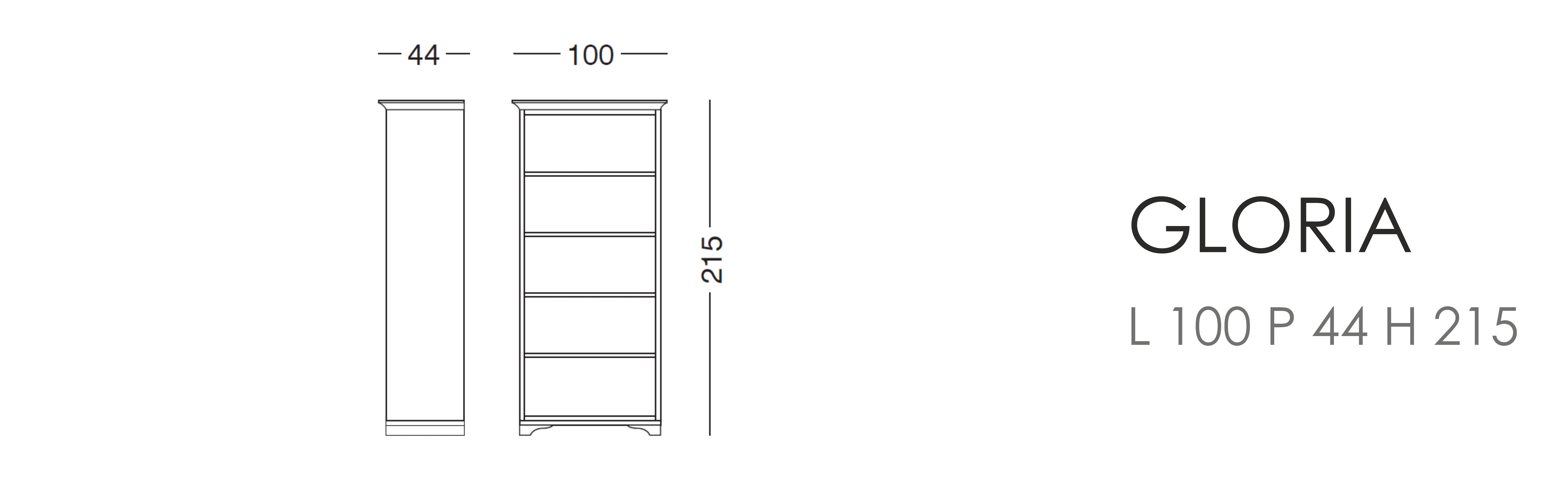 Стеллаж Gloria L 100 P 44 H 215