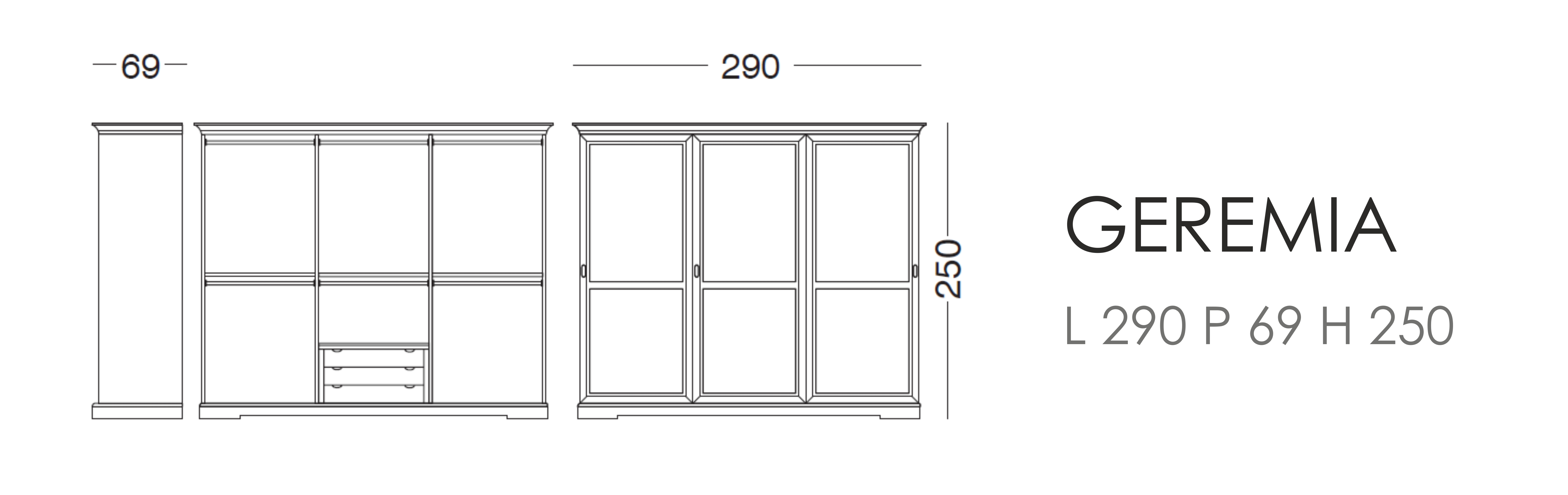 Шкаф Geremia - L 290 P 69 H 250