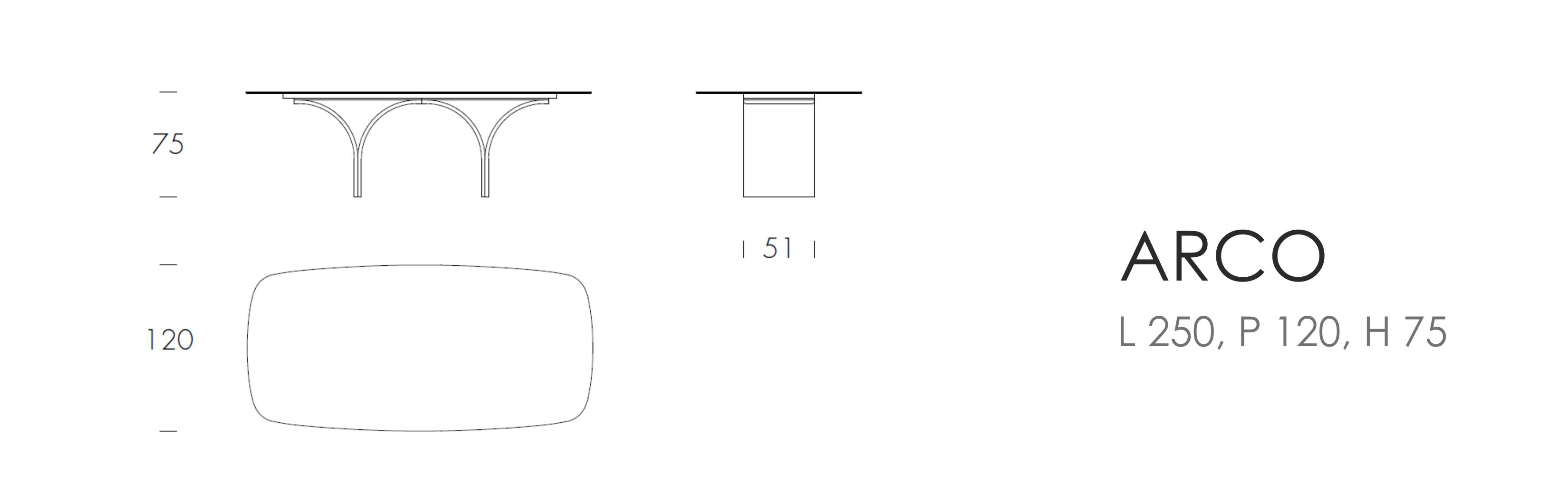 ARCO - L 250 W 120 H 75 cm  с закругленными углами)