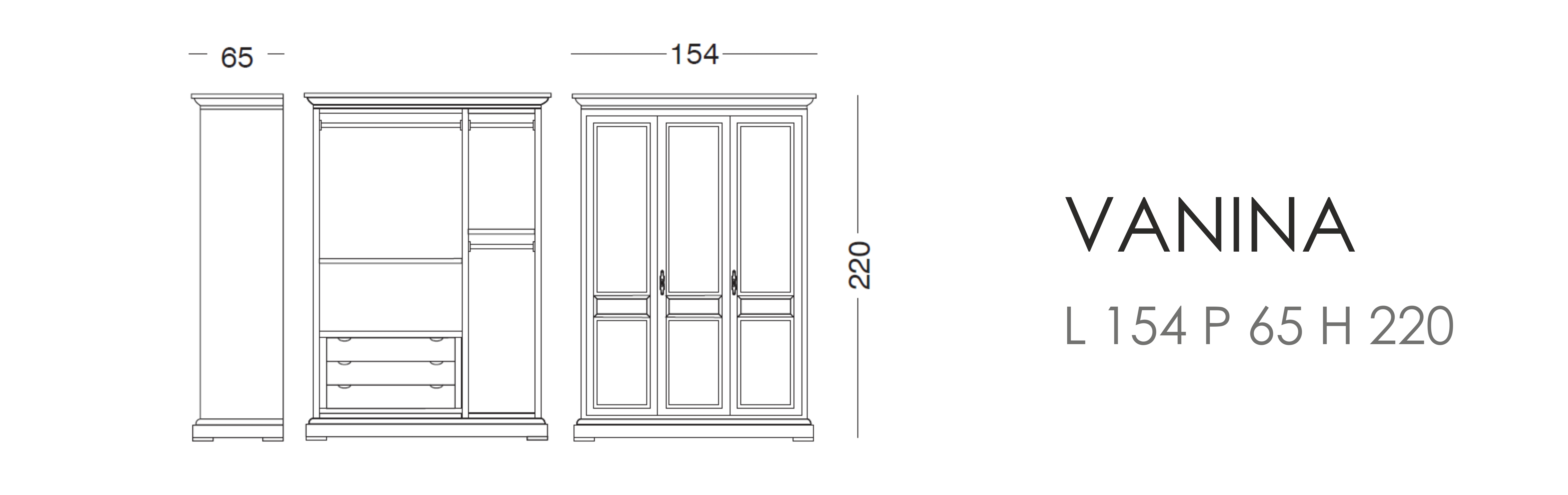 Шкаф Vanina - L 154 P 65 H 220 