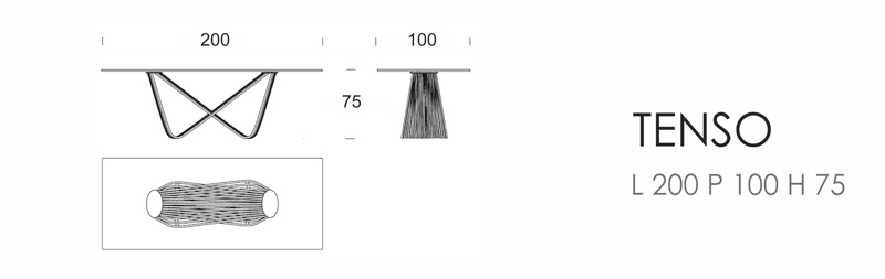 TENSO L 200 P 100 H 75 cm (прямоугольная)