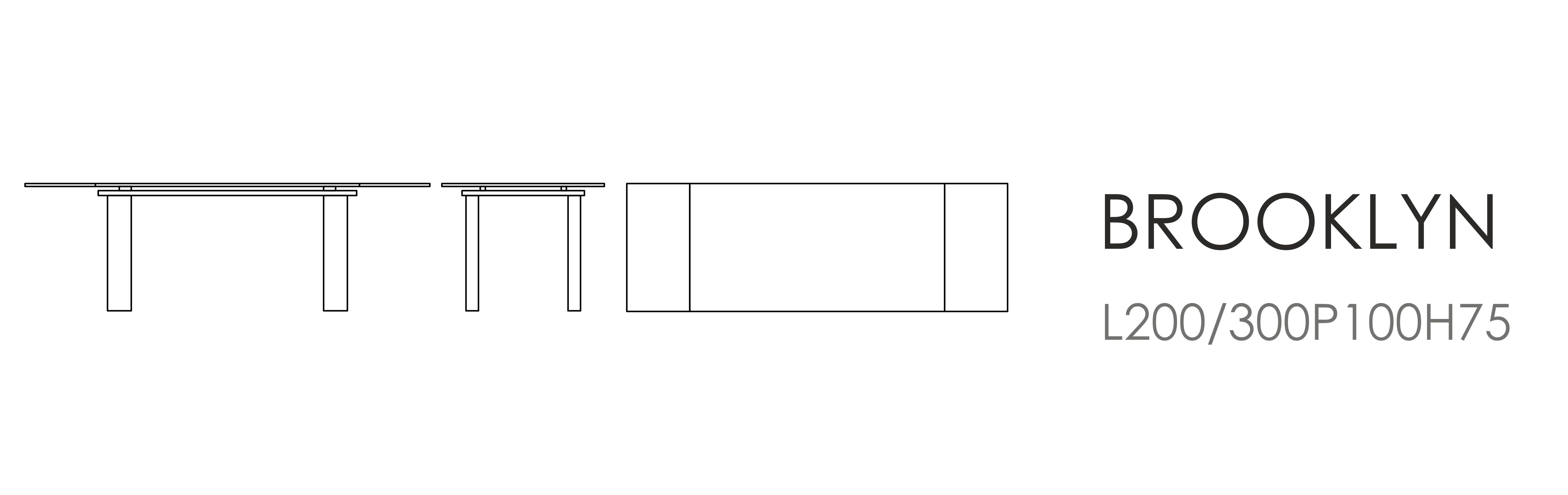 Стол Brooklyn раздвижной L200-300/P100/H75