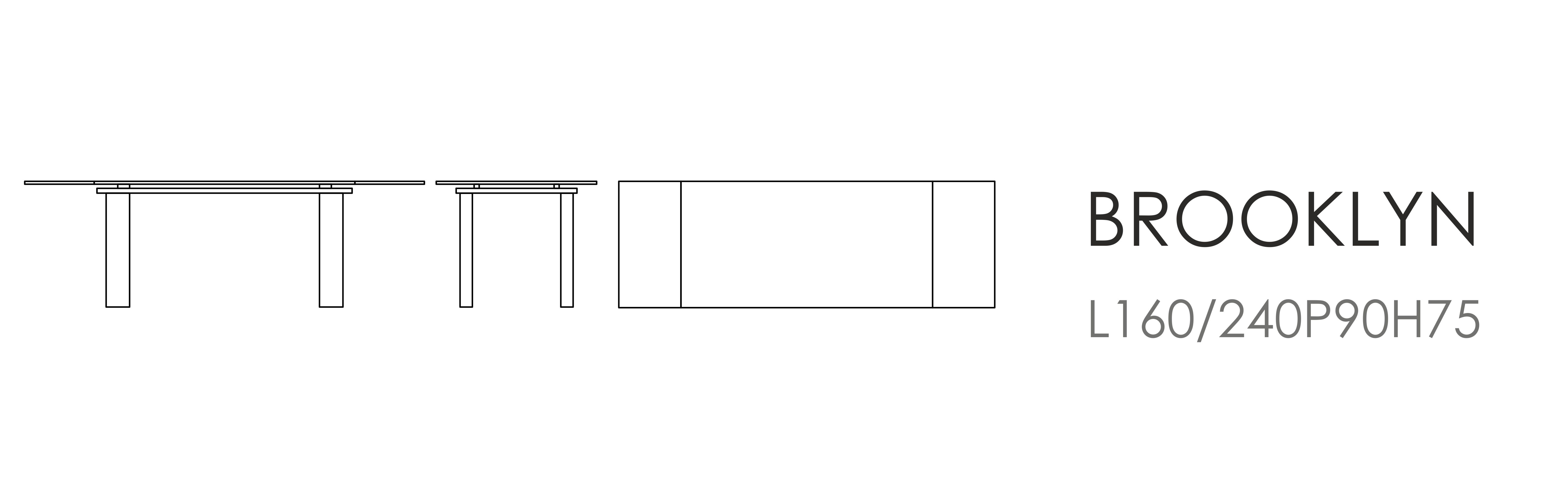 Стол Brooklyn раздвижной L160-240/P90/H75