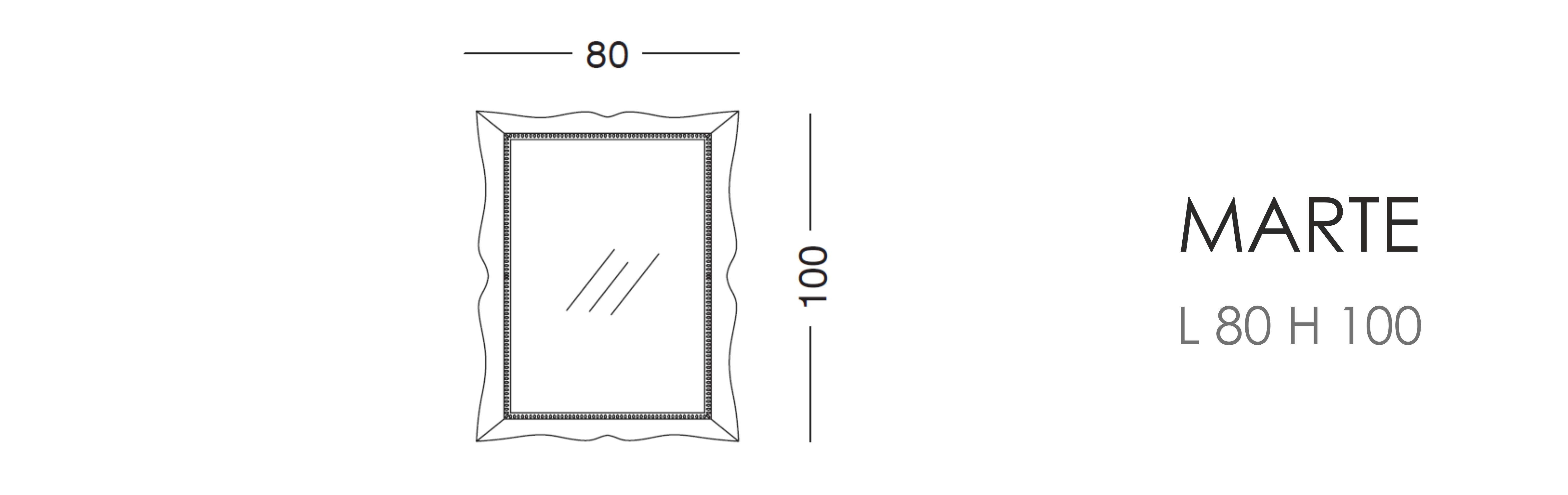 Зеркало Marte L 80 H 100