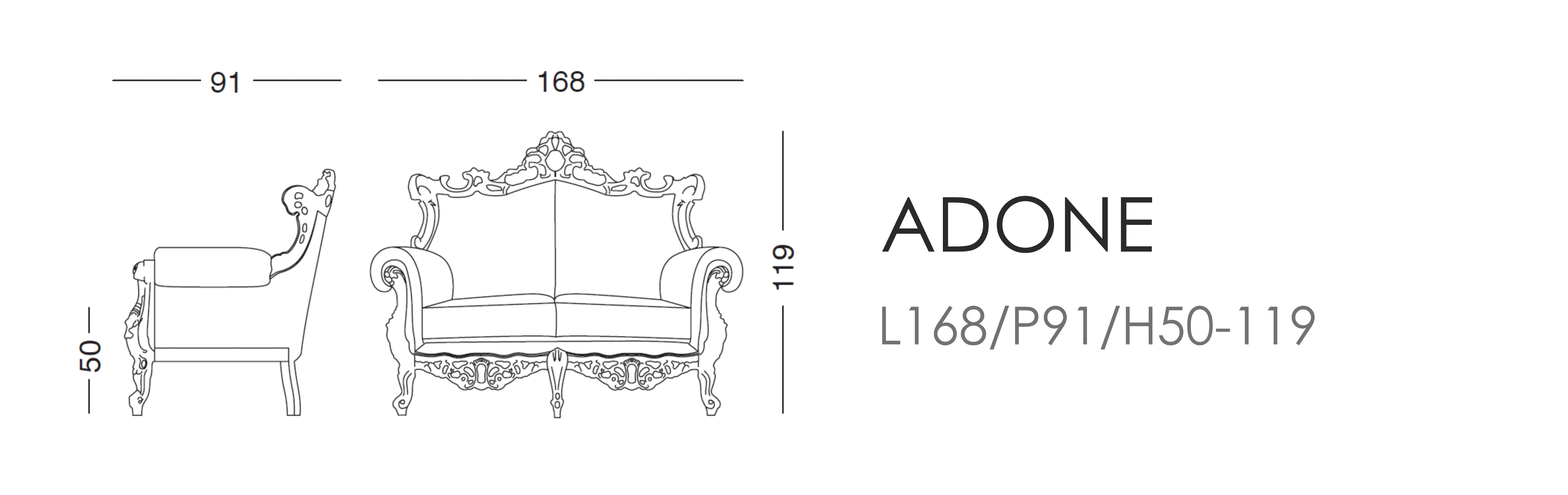 Диван - Adone L168/P91/H50-119