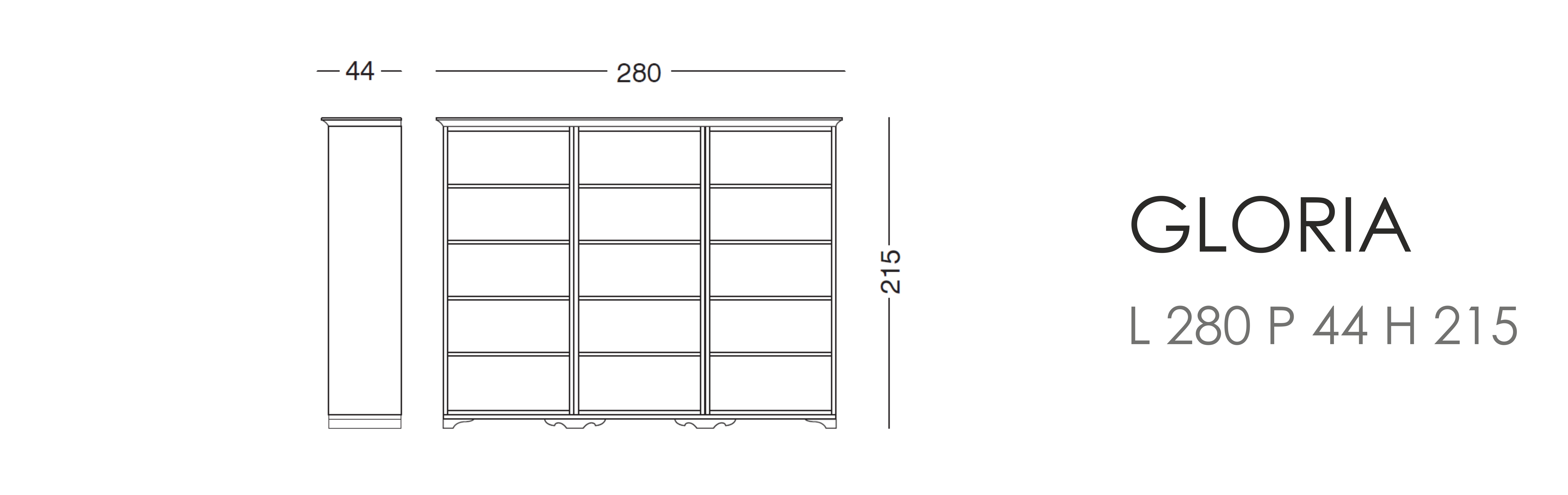 Стеллаж Gloria L 280 P 44 H 215