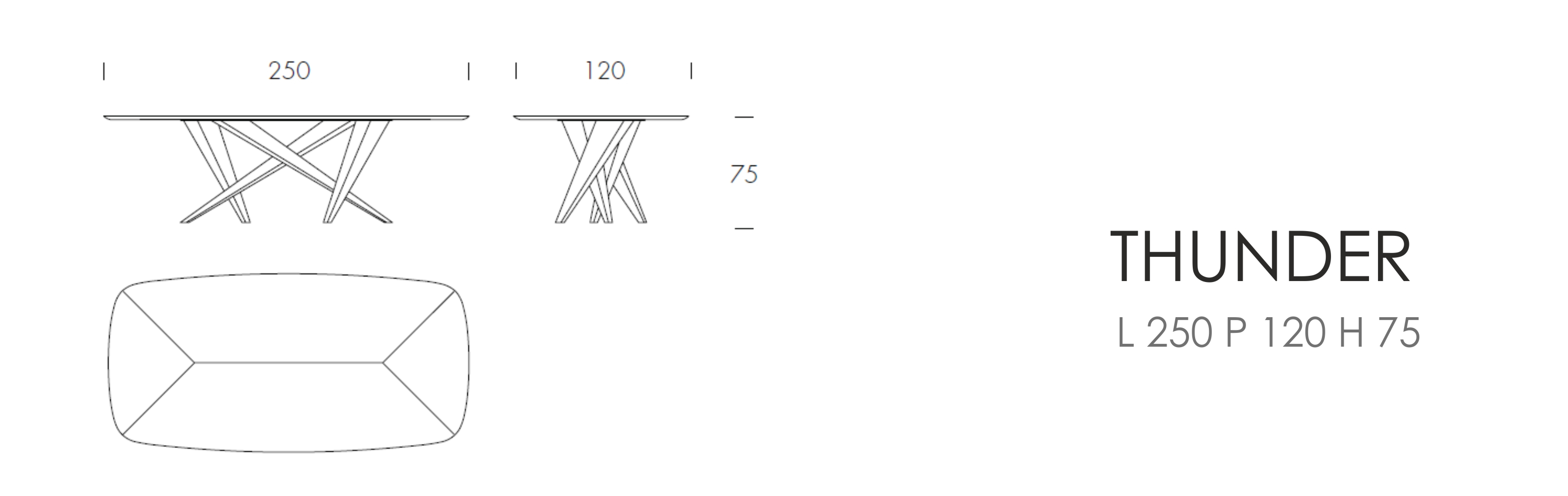 THUNDER - L 250 P 120 H 75 cm