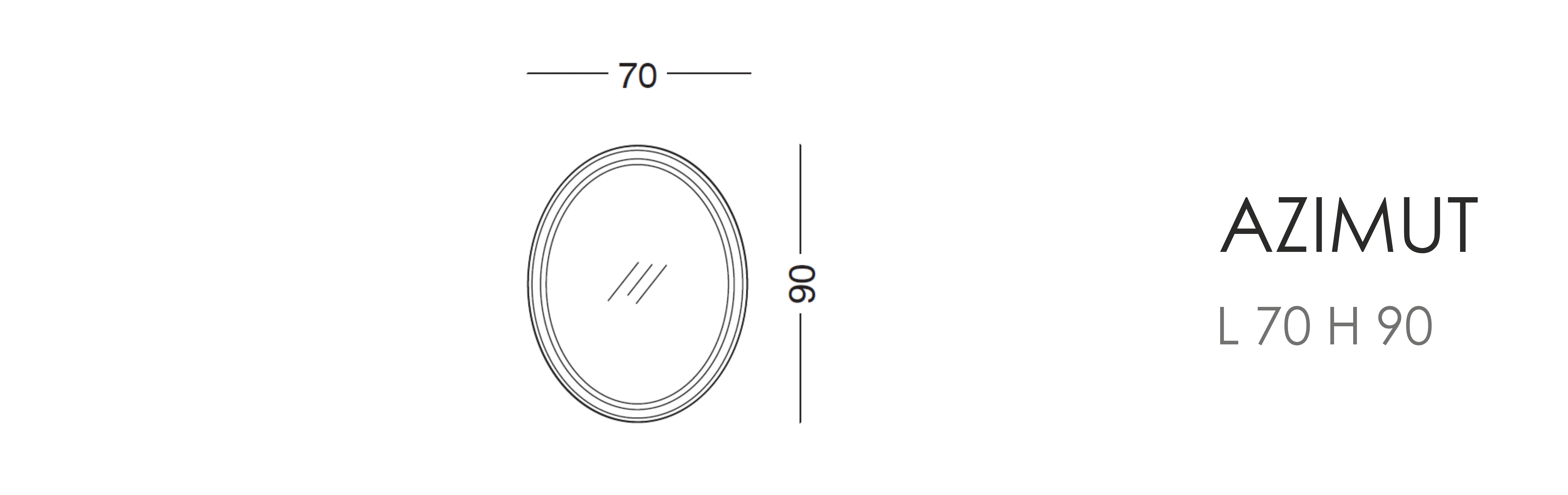 Зеркало Azimut L 70 H 90