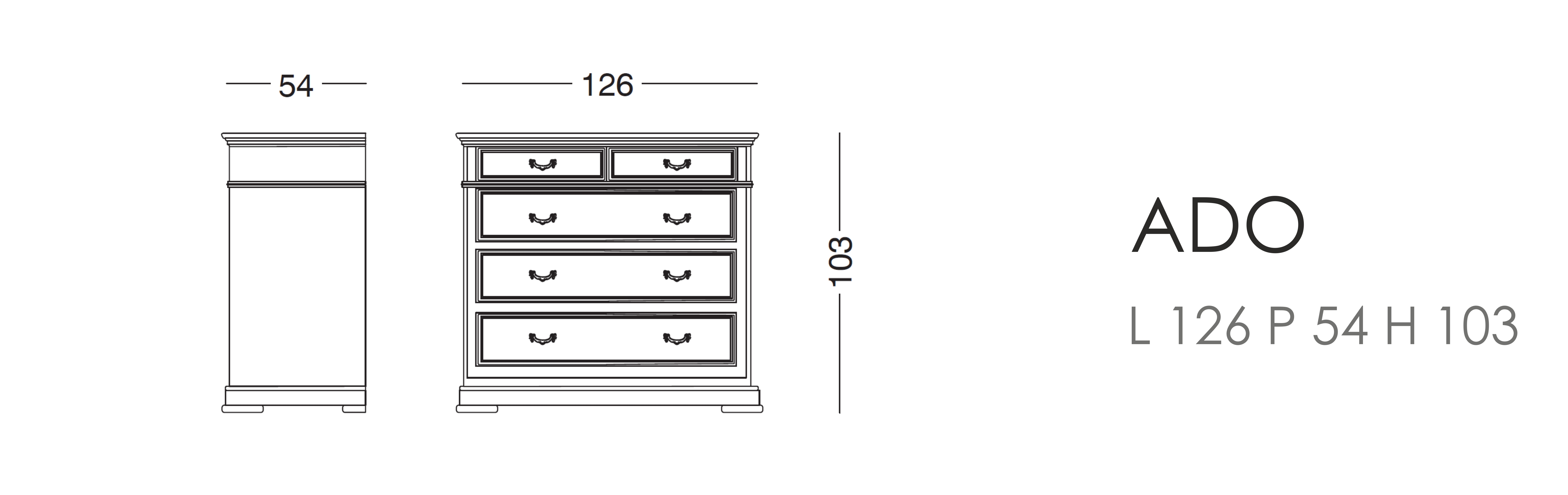 Комод Ado - L 126 P 54 H 103