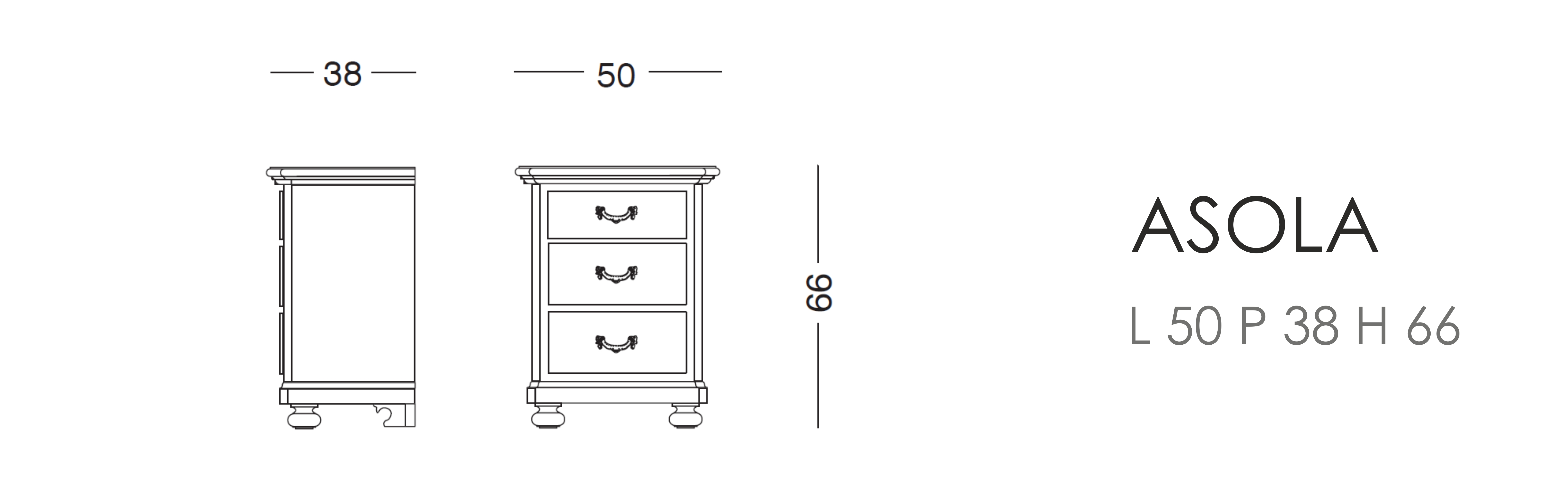 Тумба Asola - L 50 P 38 H 66