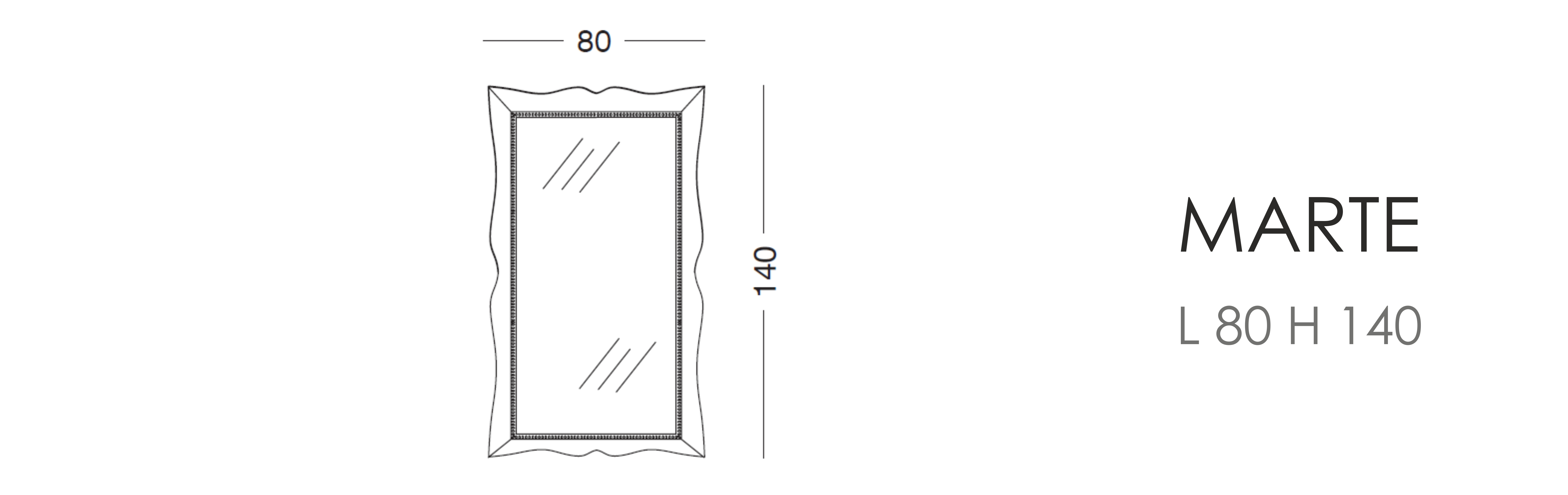 Зеркало Marte L 80 H 140
