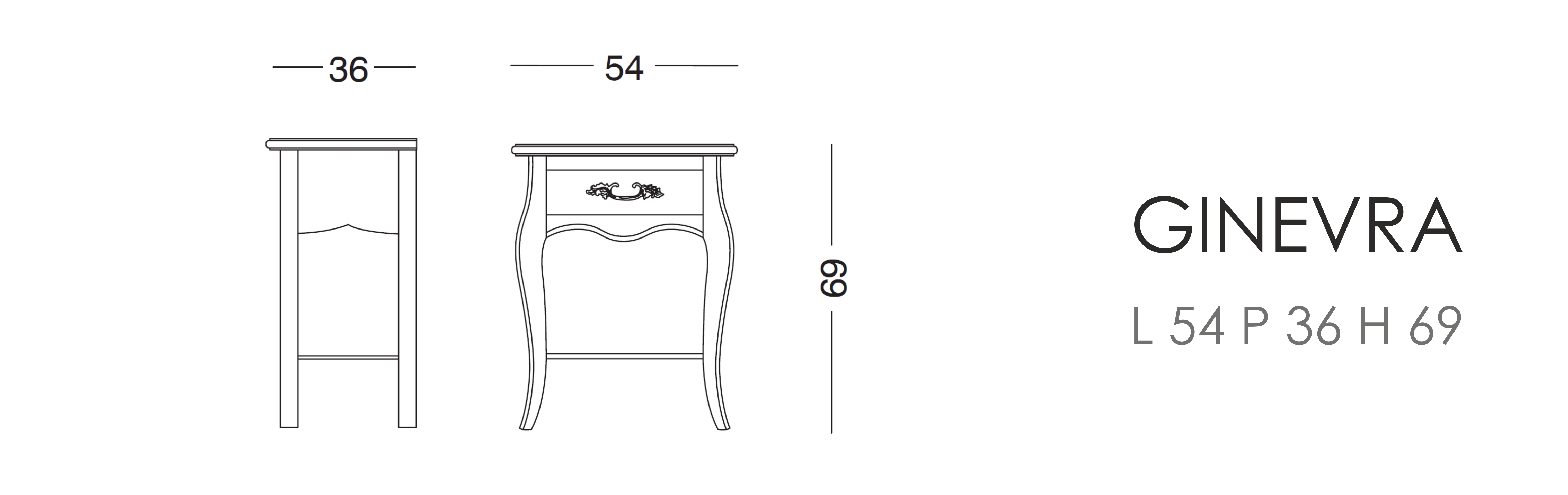 Тумба Ginevra - L 54 P 36 H 69