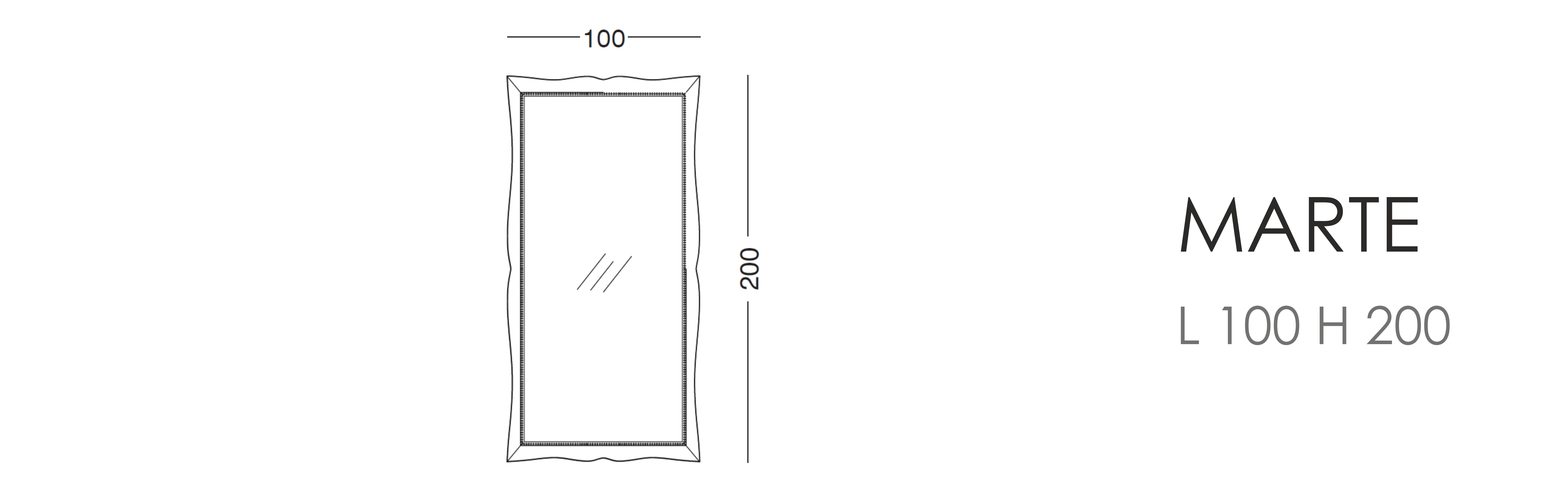 Зеркало Marte L 100 H 200